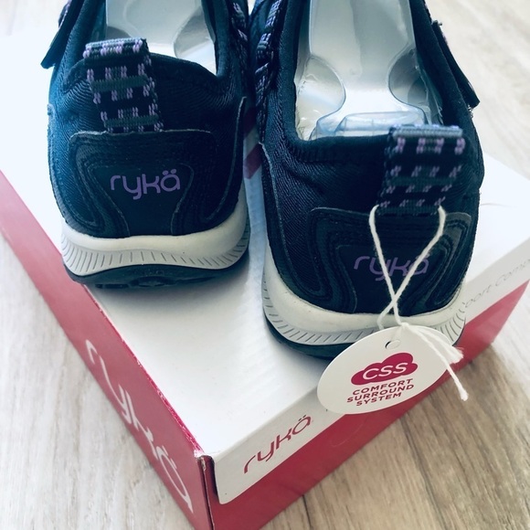 RYKA Kailee Black Purple Mesh Mary Janes Slip On Comfort Shoes,Size 6W - Picture 5 of 8